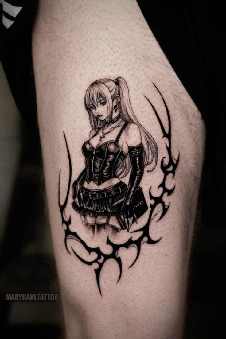 Gothic Misa With Tribal Framing Tattoo Design