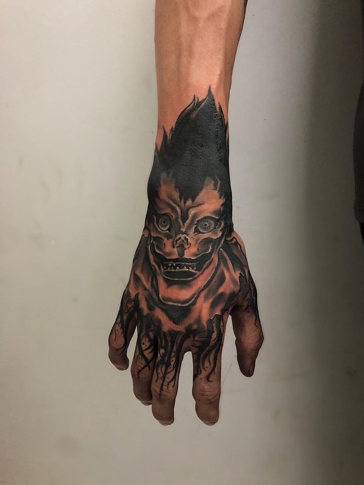 Hand Tattoo Ryuk Transformation Tattoo Design