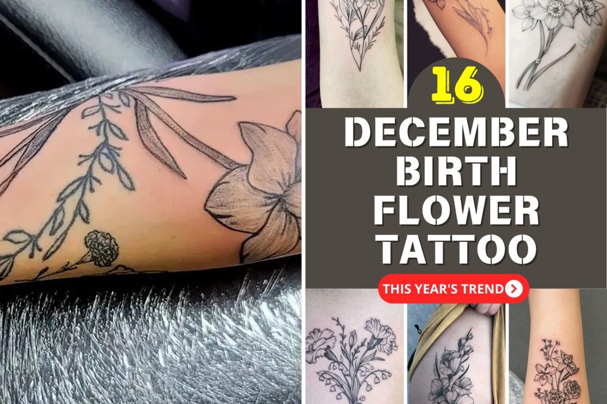 16+ December Birth Flower Tattoo Ideas That Symbolize Beauty and Resilience Featured Lookbook Collage