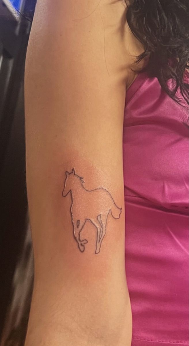Minimal Fine-Line Horse Outline Tattoo Design