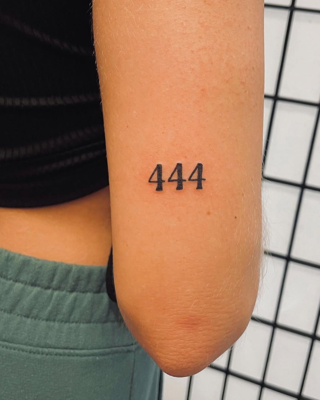 Bold 444 tattoo in minimalist style Tattoo Design