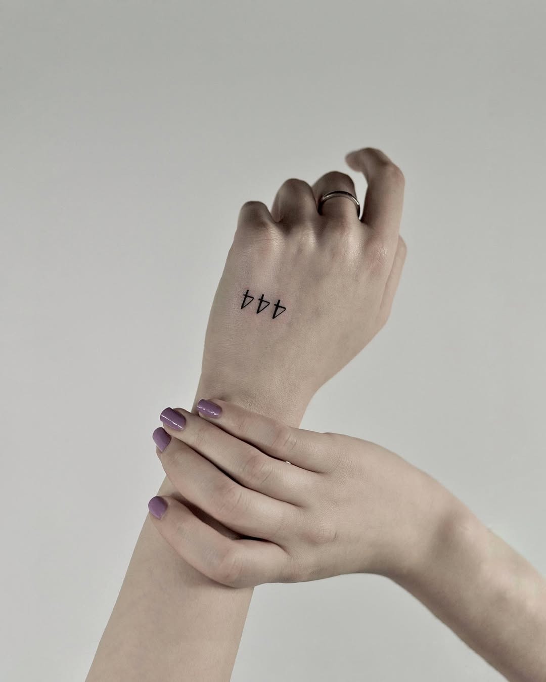 Minimalist 444 Tattoo on Hand Tattoo Design