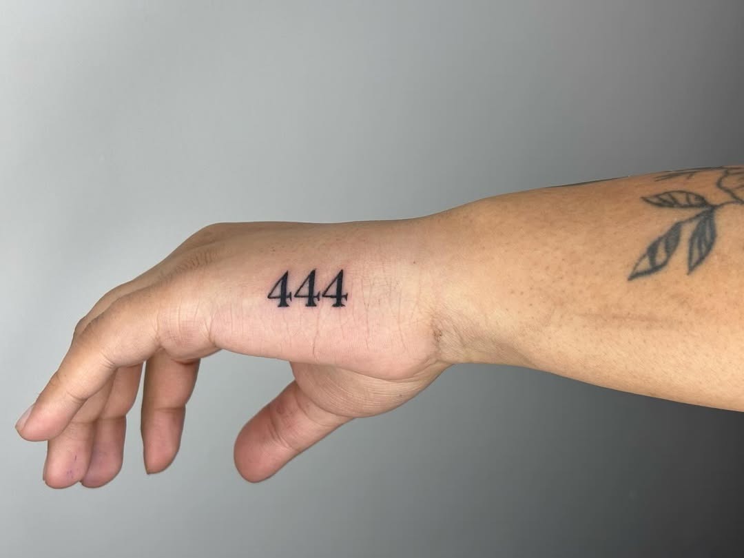 Stylish 444 Tattoo on the Forearm Tattoo Design