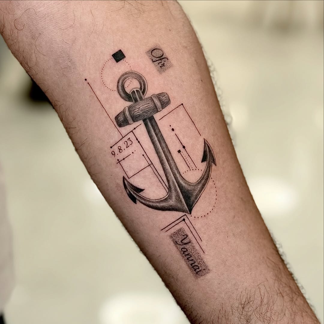 Detailed and artistic anchor tattoo design Tattoo Design