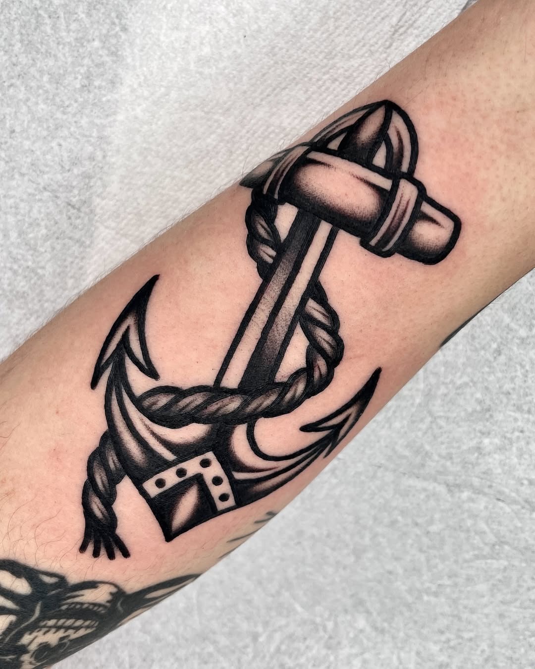 Stunning anchor tattoo design with rope details Tattoo Design