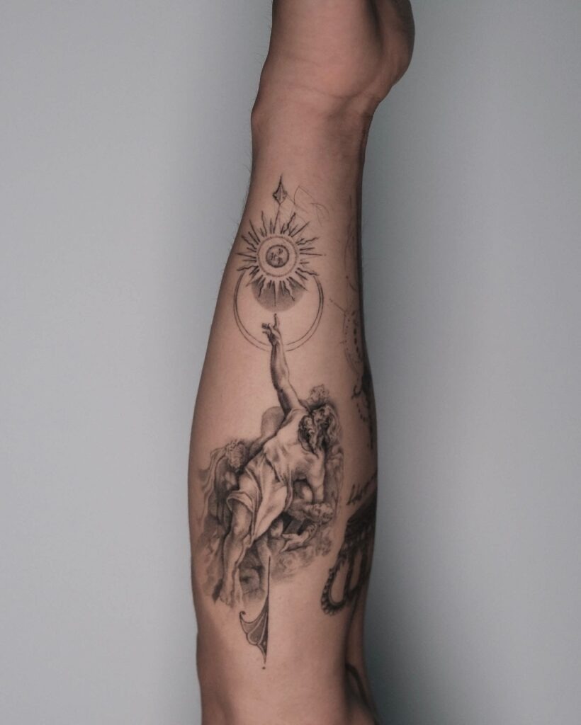 Ascending Angel Reaching for the Sun Tattoo Tattoo Design