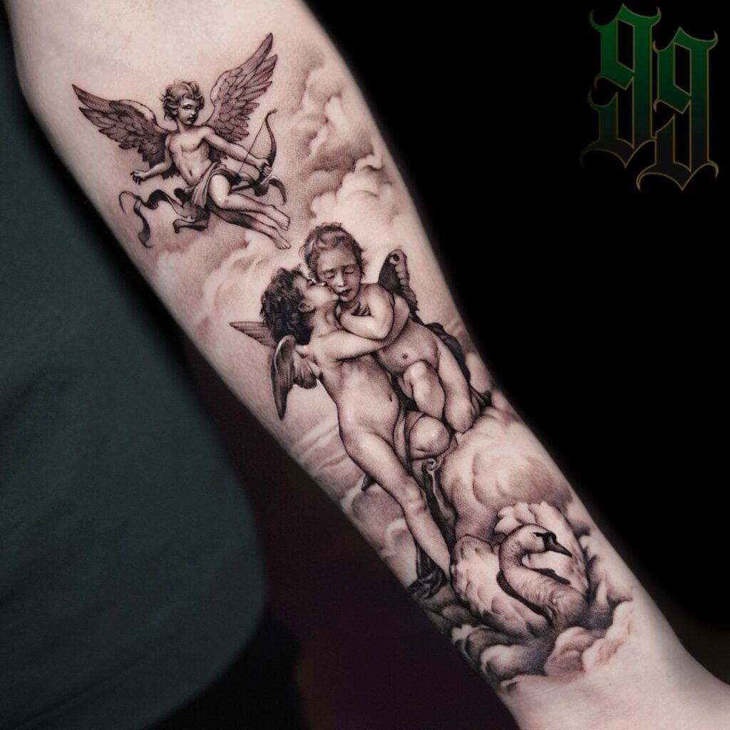 Cherubic Love and Devotion Tattoo Tattoo Design