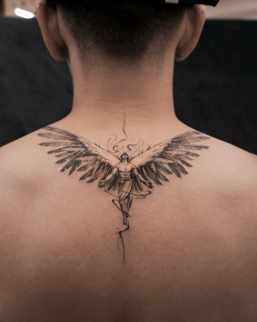 Ethereal Ascending Angel Tattoo Tattoo Design