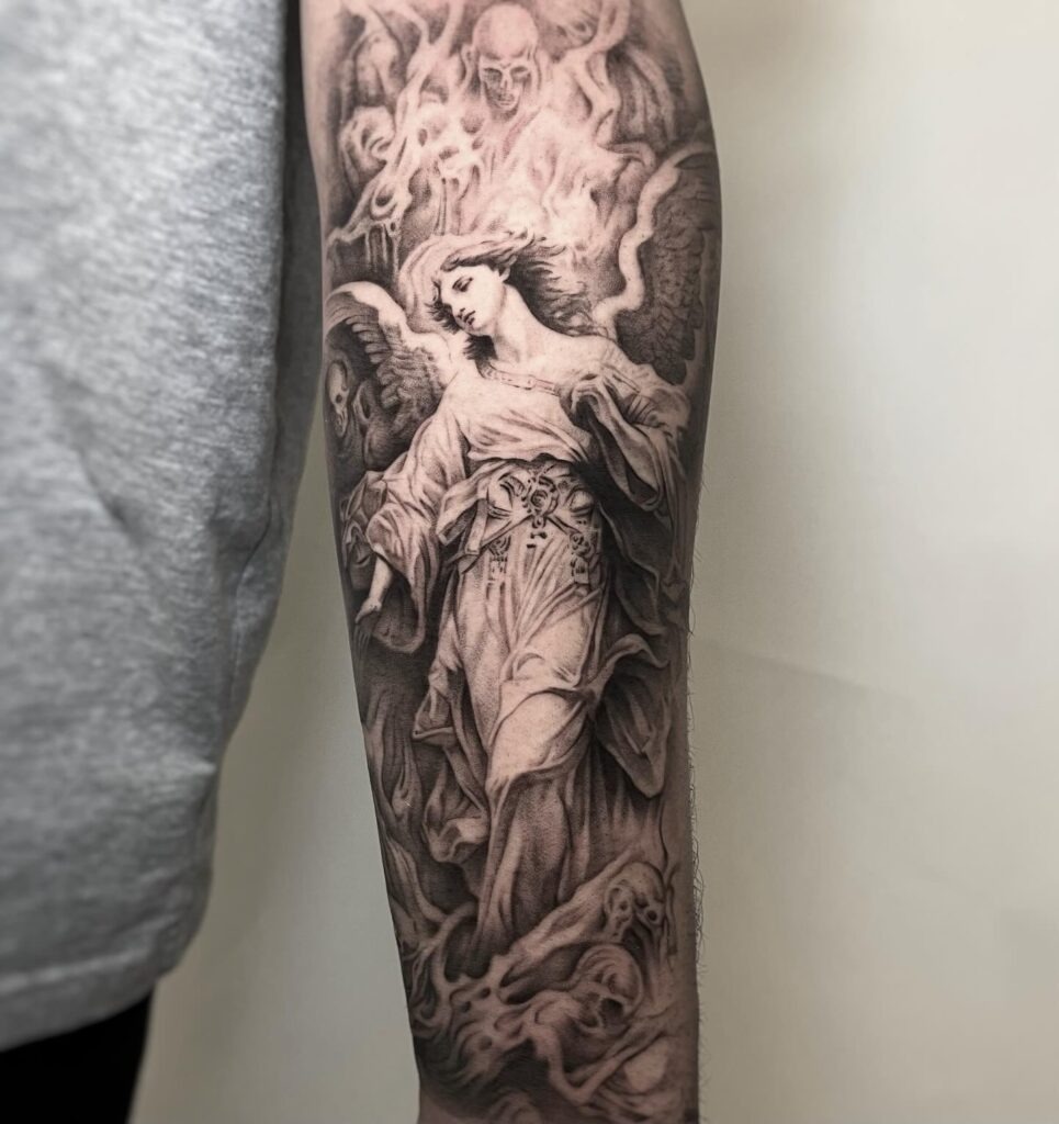 Guardian Angel and Lost Souls Tattoo Tattoo Design