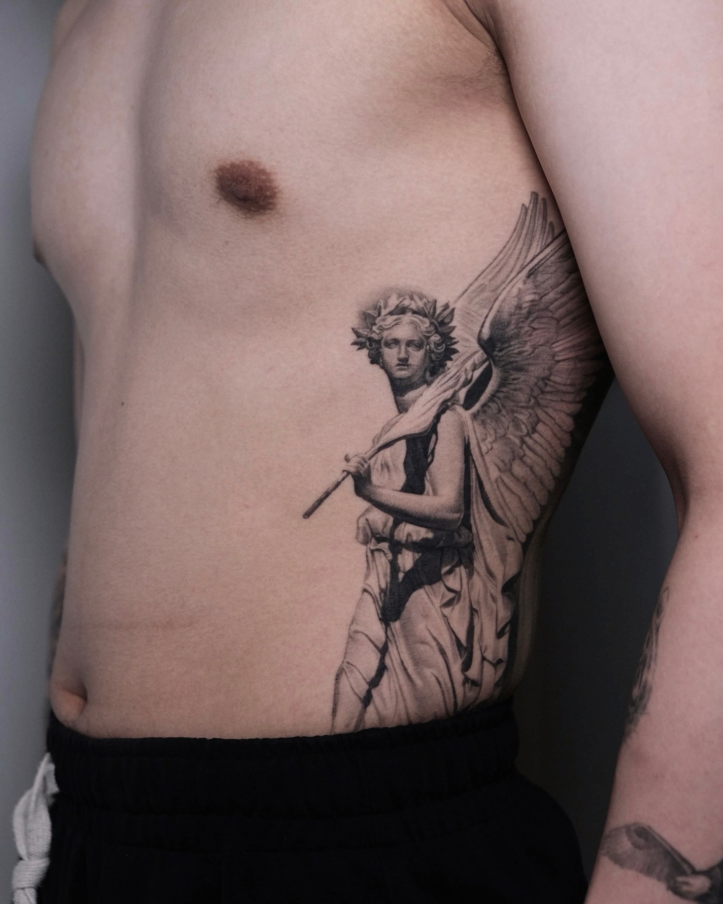Guardian Angel with Laurel Crown Tattoo Tattoo Design