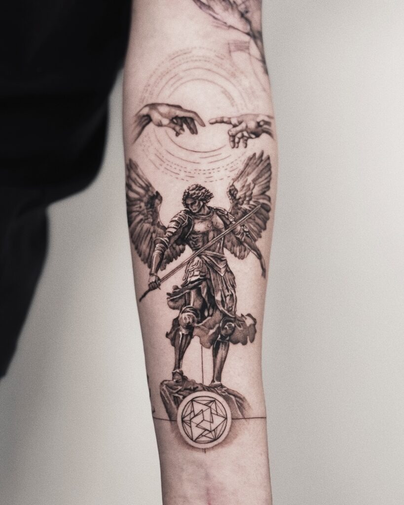 St. Michael and Divine Creation Tattoo Tattoo Design