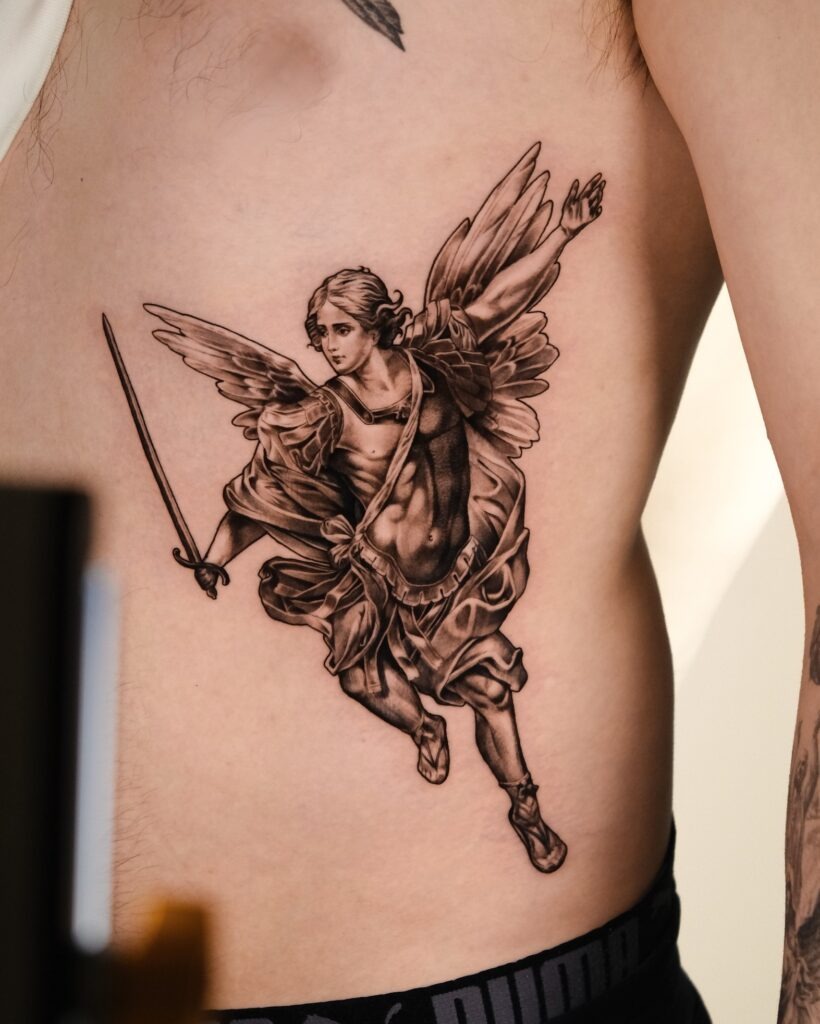 St. Michael in Battle Tattoo Tattoo Design