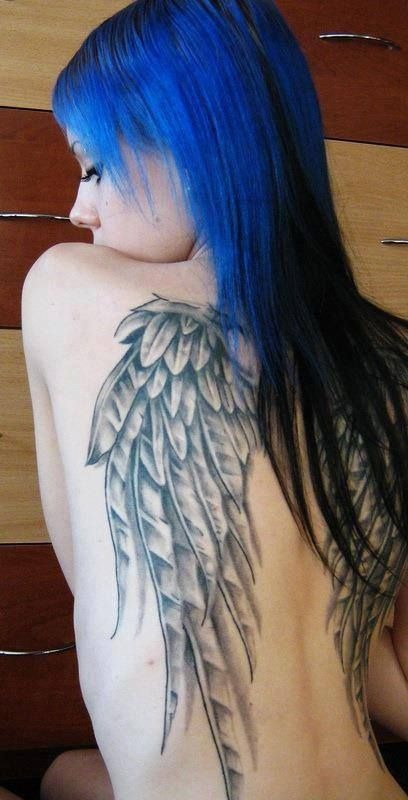 Shoulder Wing Tattoo With Soft Shading Tattoo Design