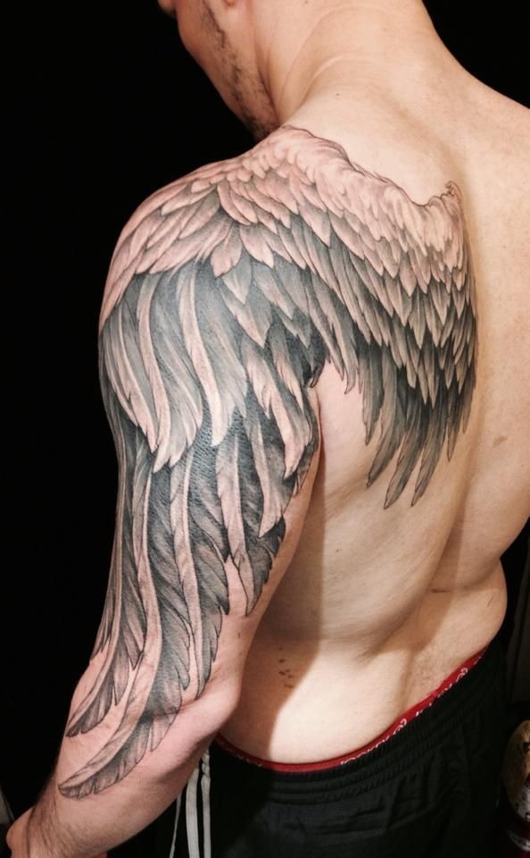Soft Twin Wings Back Tattoo Tattoo Design