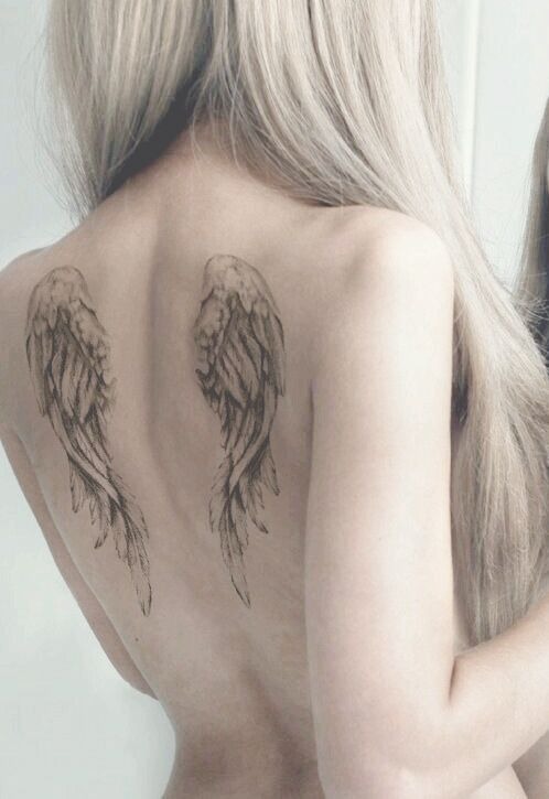 Tiny Elbow Angel Wings Tattoo Tattoo Design