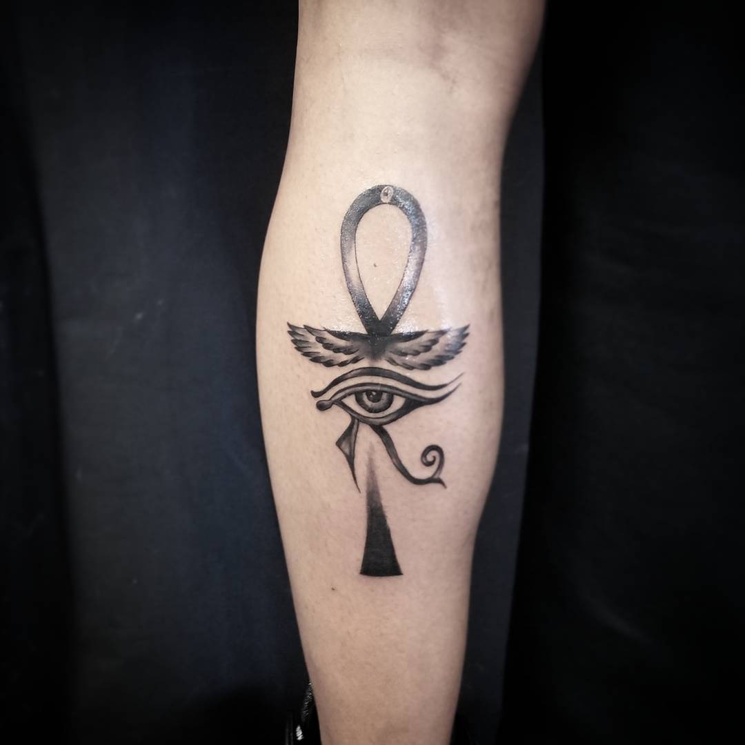 Intricate Ankh Tattoo Celebrating Life and Unity Tattoo Design
