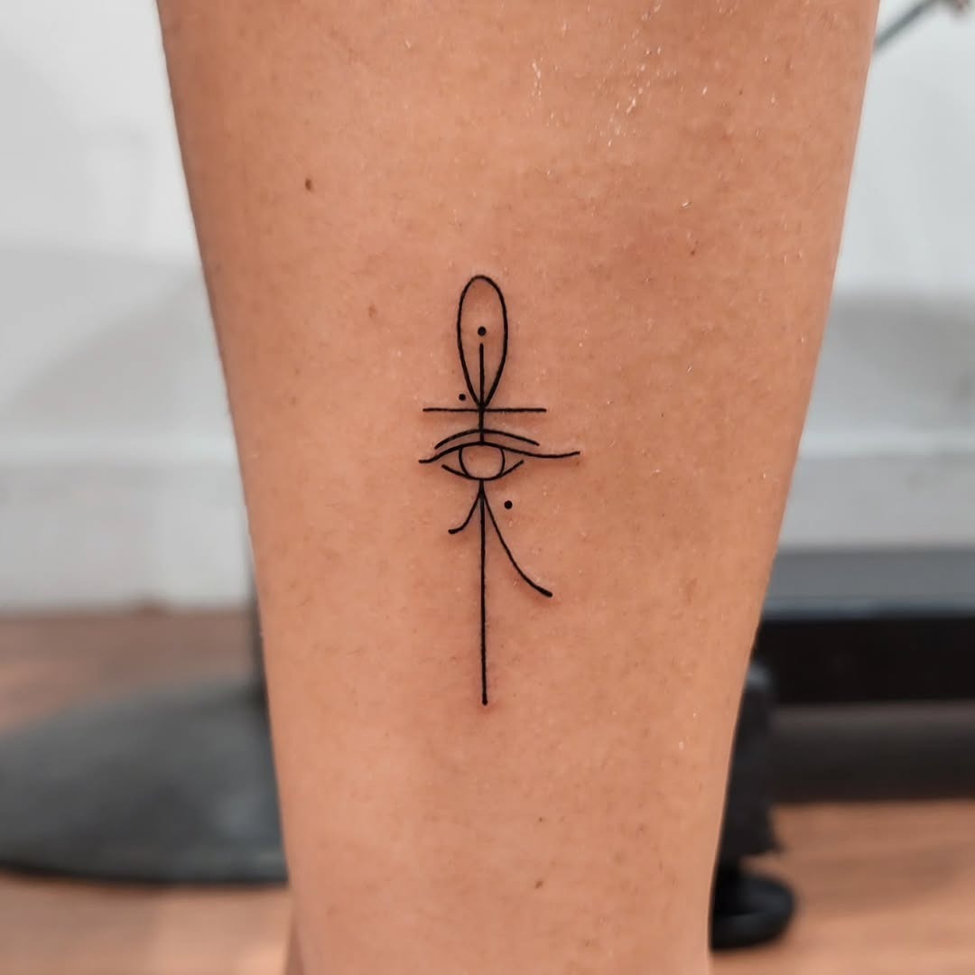 Symbolic Ankh Tattoo with Eye Design Tattoo Design