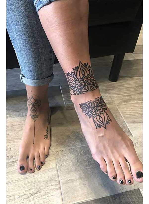 Band Made Up of Flower Petals Tattoo Design