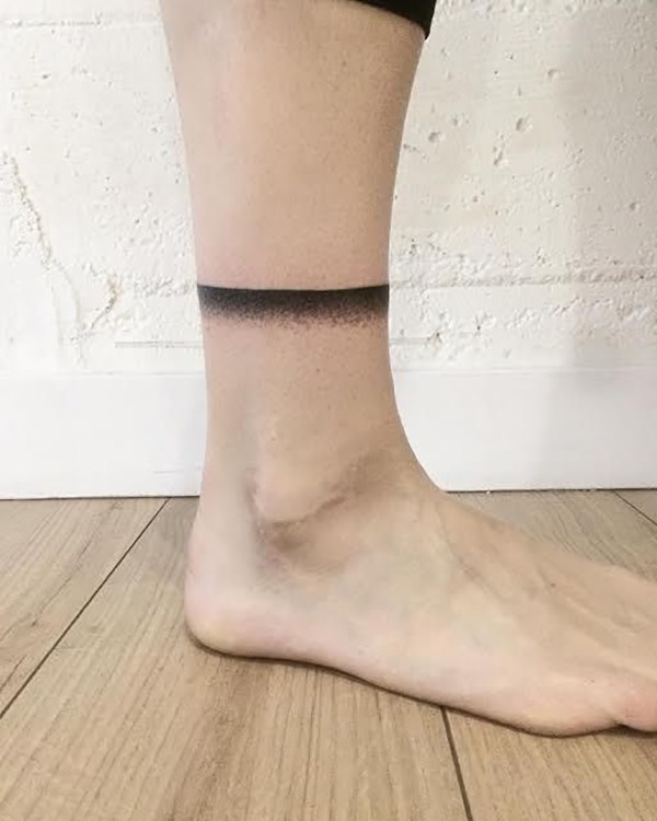 Black Band That Fades Downward ankle tattoo Tattoo Design