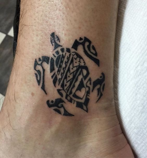 Turtle Made Up of Patterns Tattoo Design