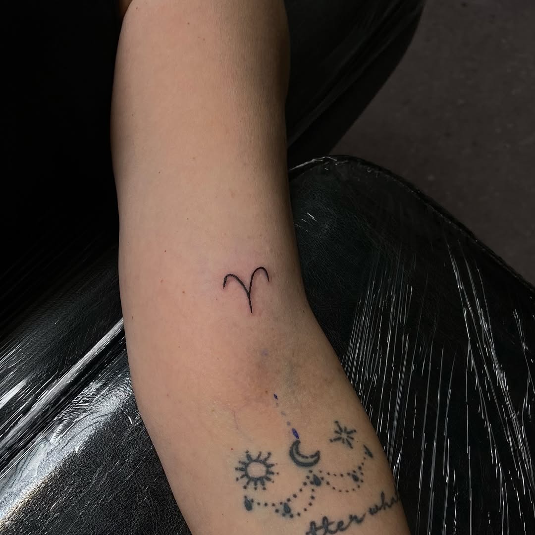 Minimalist Aries Tattoo with Clean Lines Tattoo Design