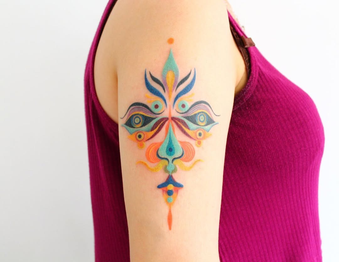 Vibrant Floral Mandala Arm Tattoo Inspiration Tattoo Design