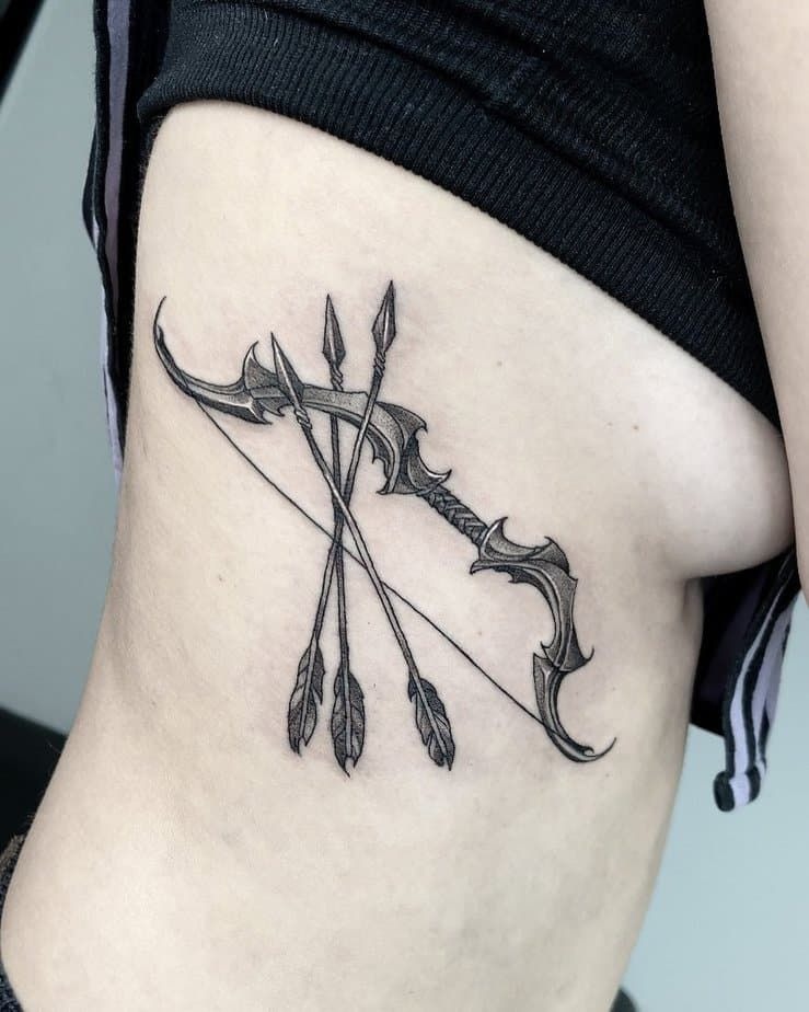 Crossed Bow and Arrow Side Tattoo Tattoo Design