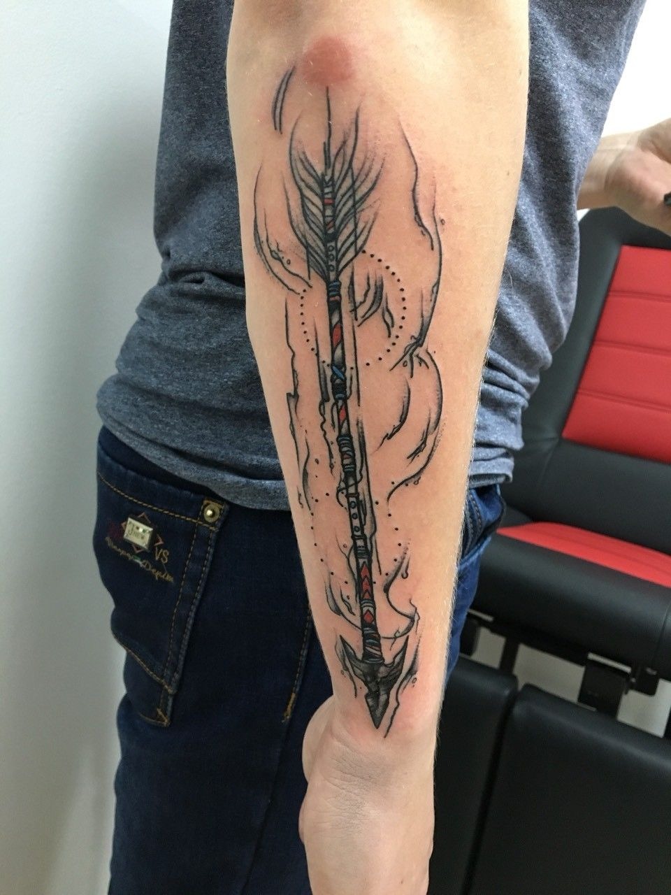 Geometric Arrow Forearm Tattoo Tattoo Design