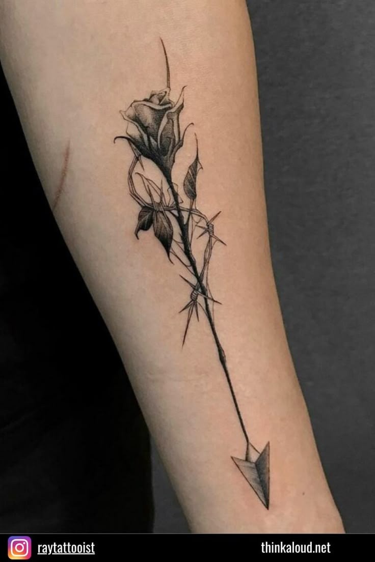 Rose and Arrow Tattoo Tattoo Design