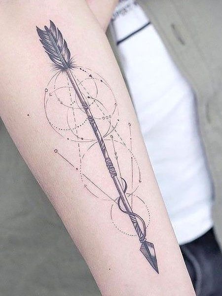 Slim Arrow Back Arm Tattoo Tattoo Design