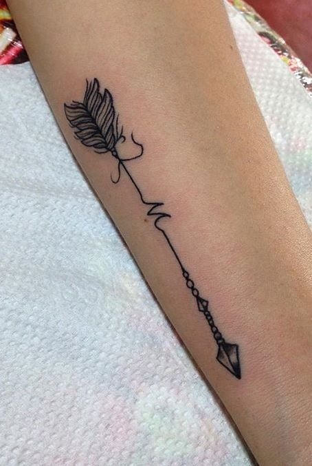 Tribal-Inspired Arrow Forearm Tattoo Tattoo Design