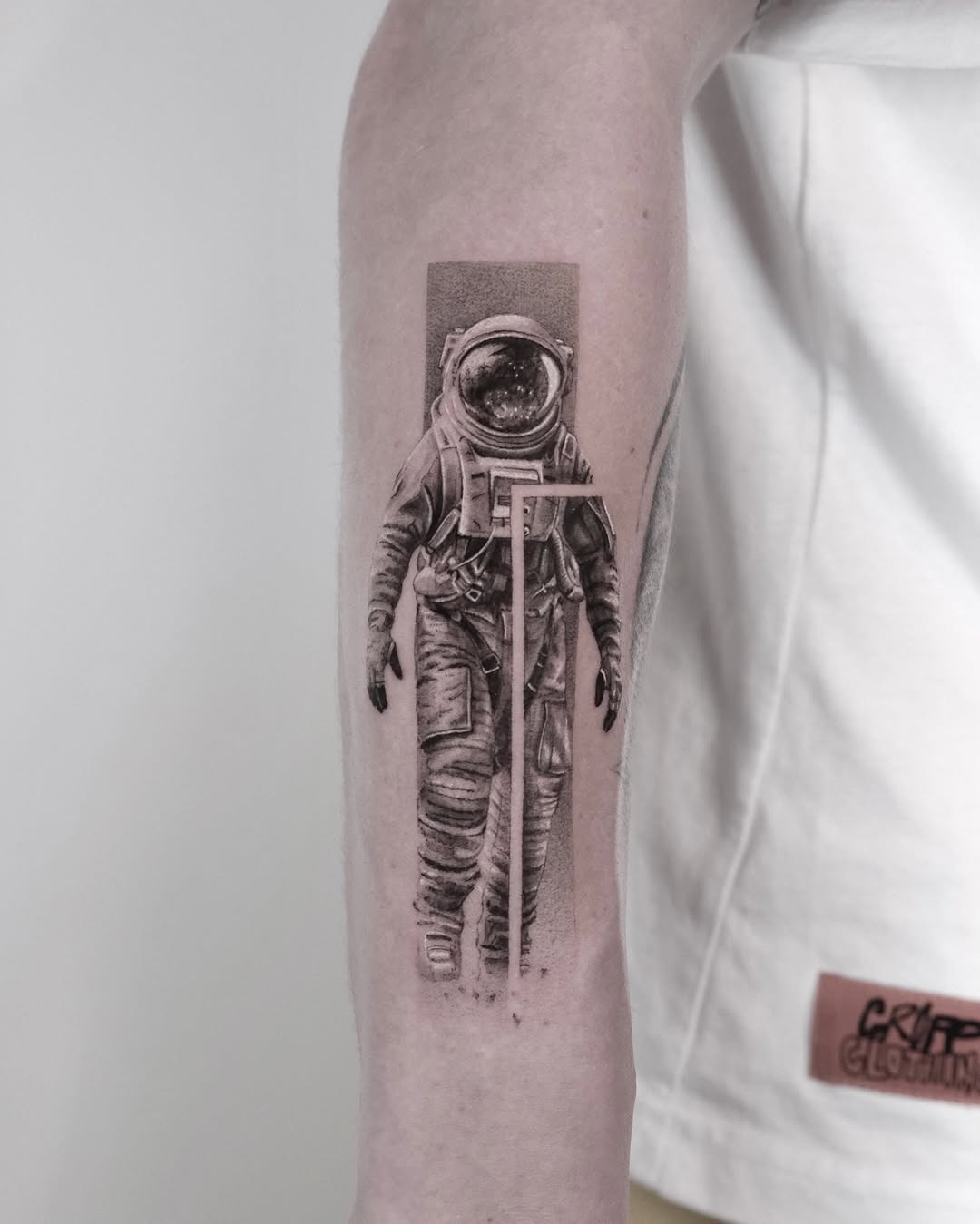 Intricate Astronaut Tattoo Captures Space Exploration Spirit Tattoo Design