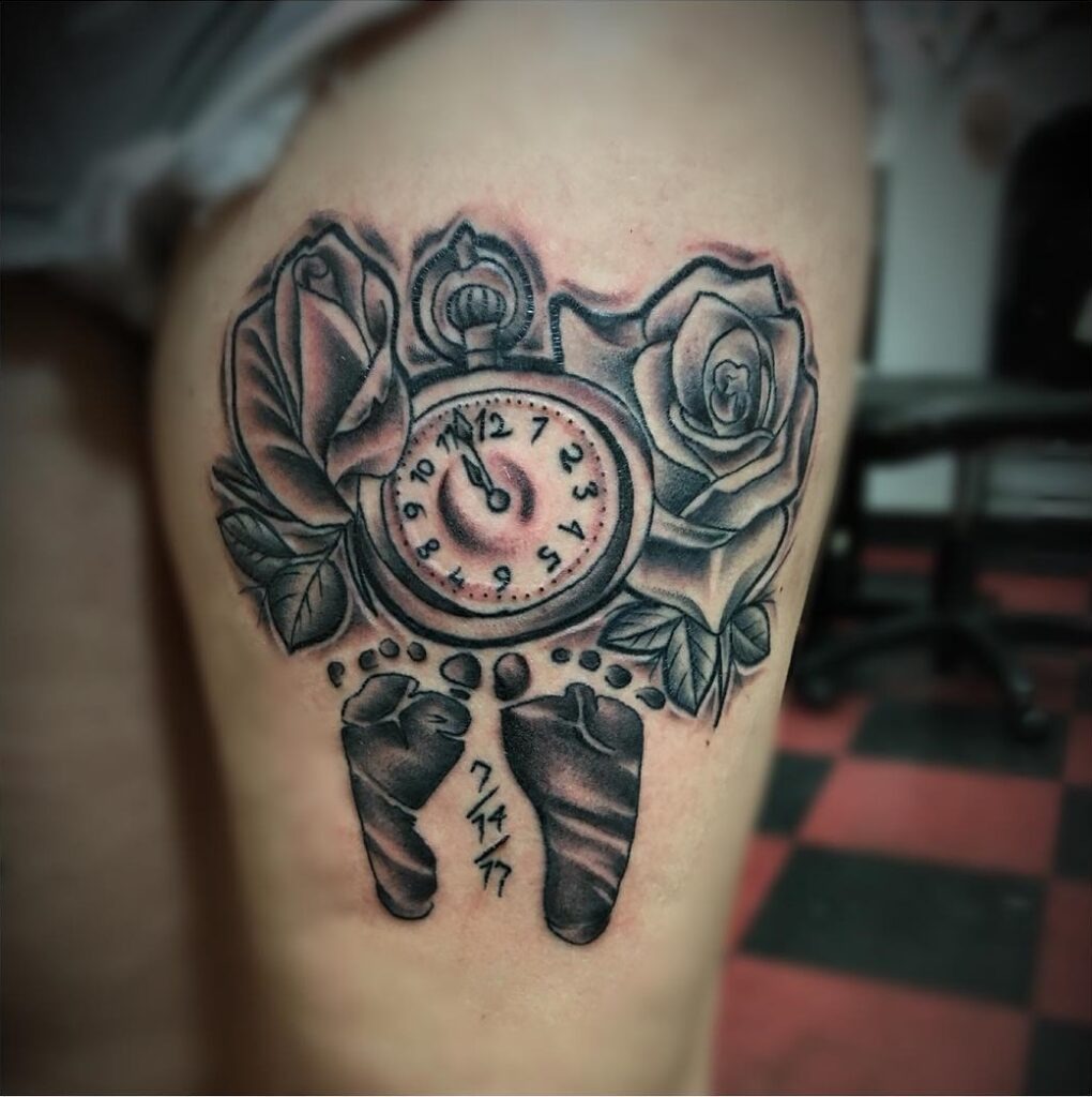 Baby Feet and Timeless Moment Tattoo Tattoo Design