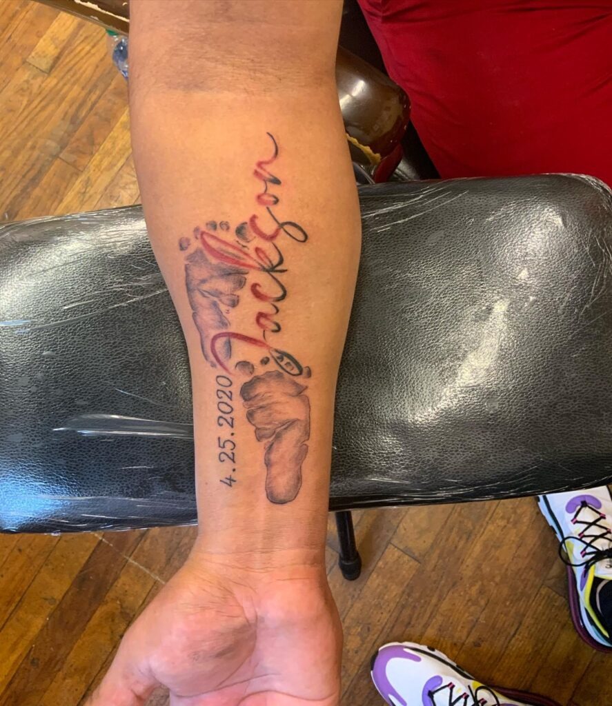 Baby Feet Tattoo Ideas for Dads Tattoo Design