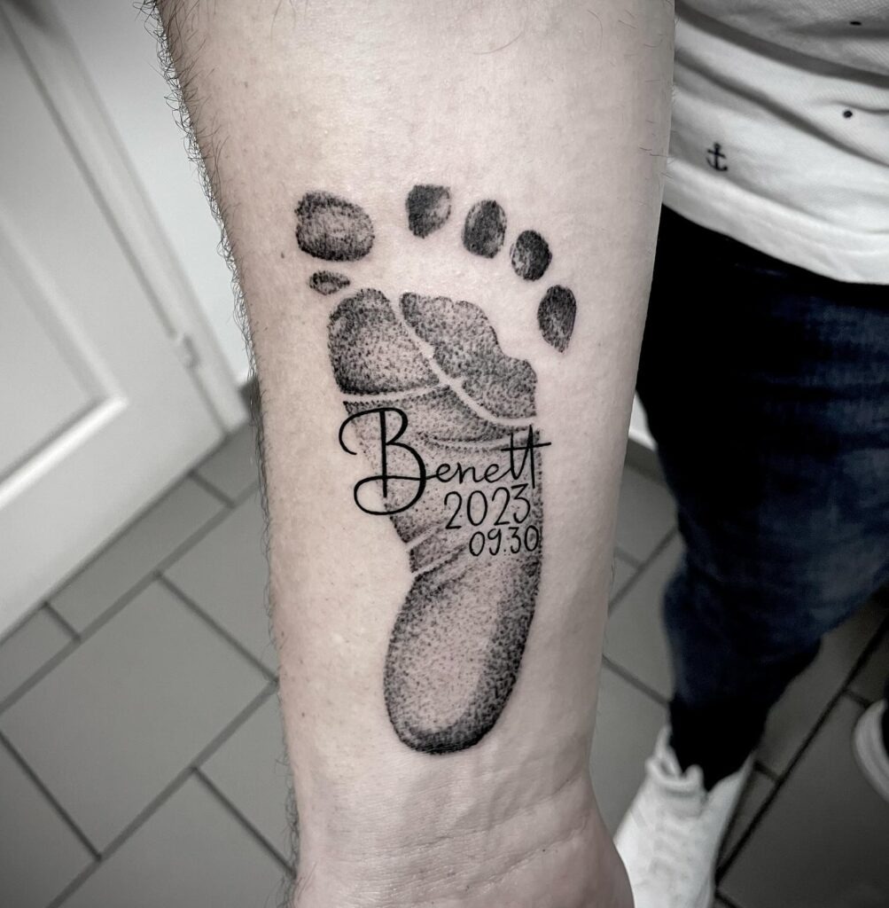 Baby Footprints With Infinity Heart Tattoo Tattoo Design