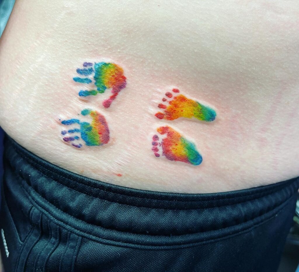 Butterfly Design Created from Baby Footprints Tattoo Tattoo Design