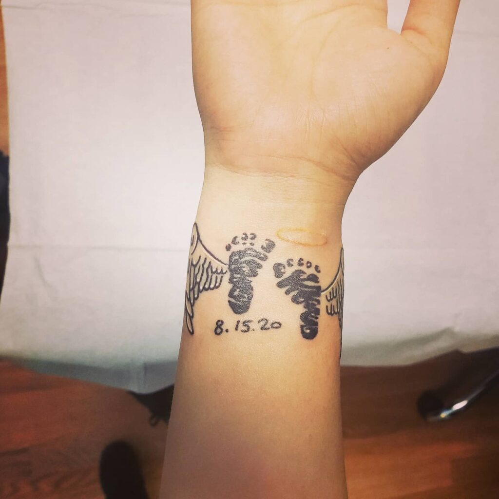 Butterfly Footprint Shoulder Tattoo Tattoo Design