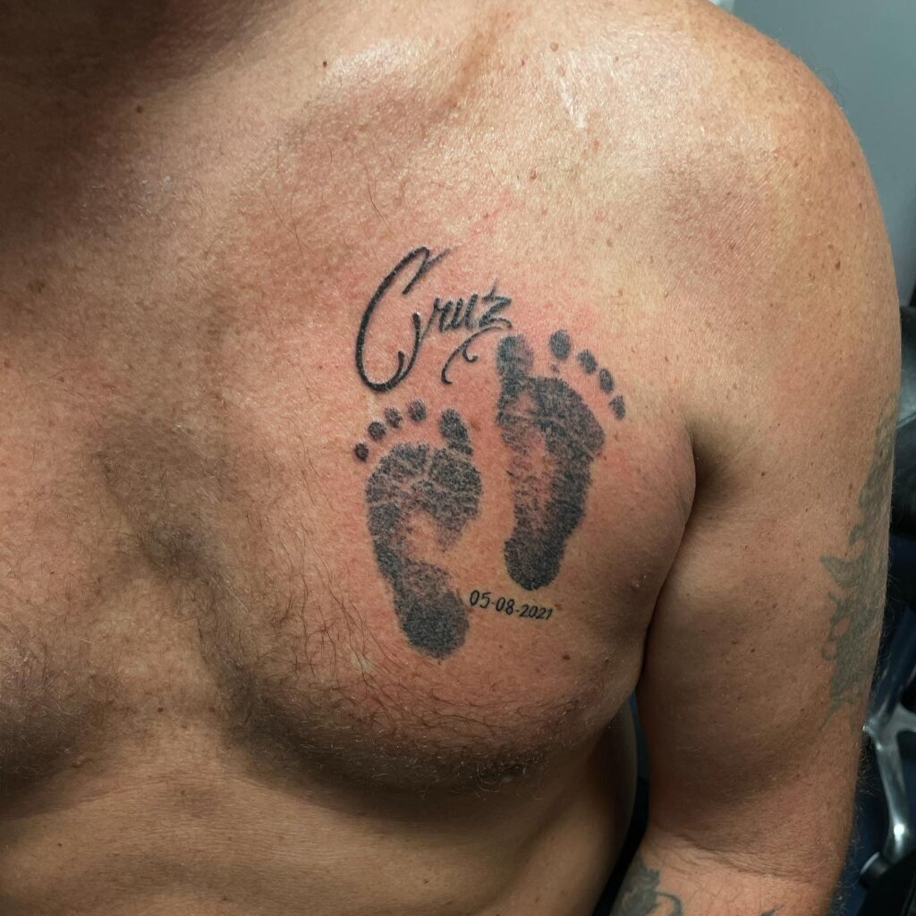 Realistic Baby Footprint Memorial Tattoo Tattoo Design
