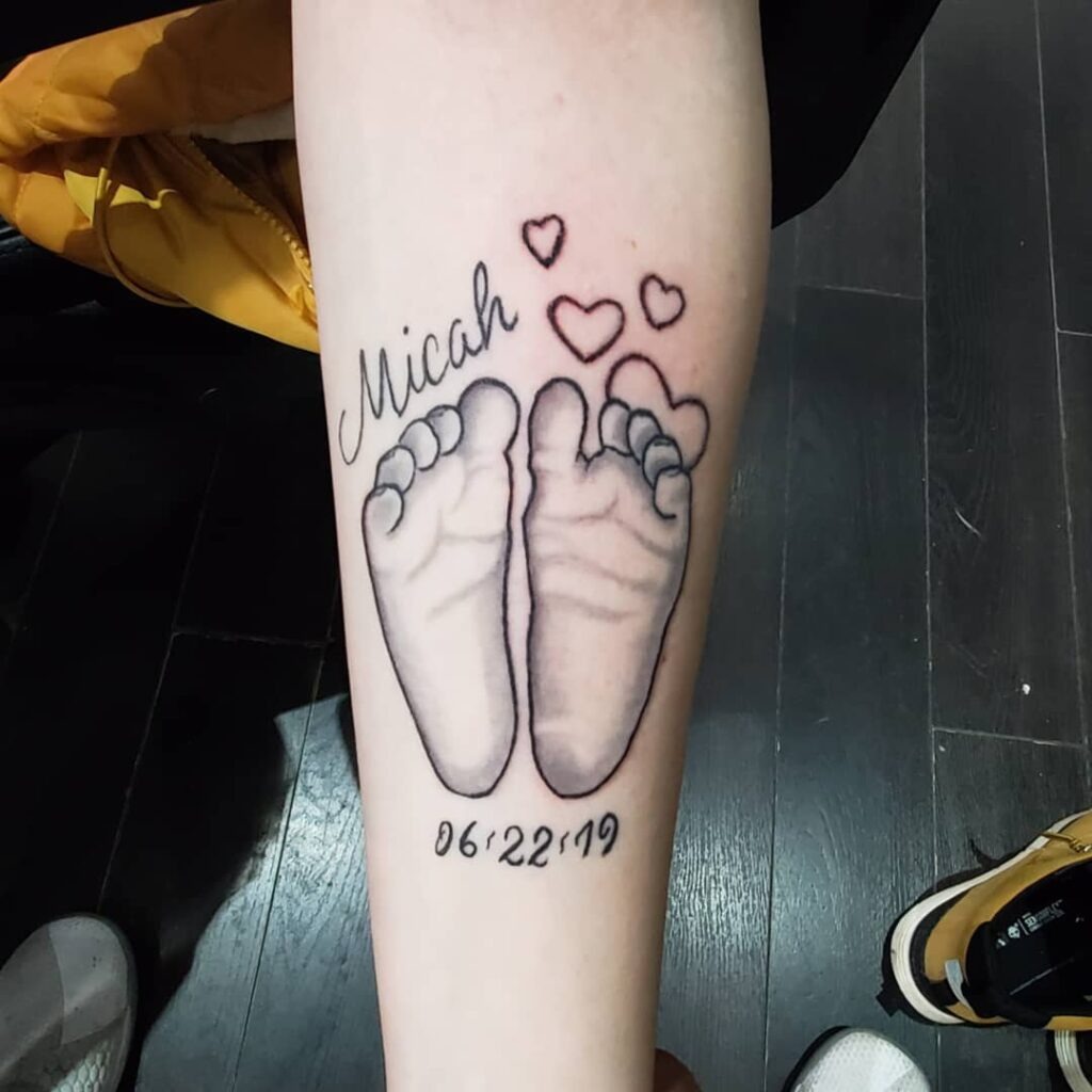 Vibrant Rainbow Footprint Tattoo Tattoo Design