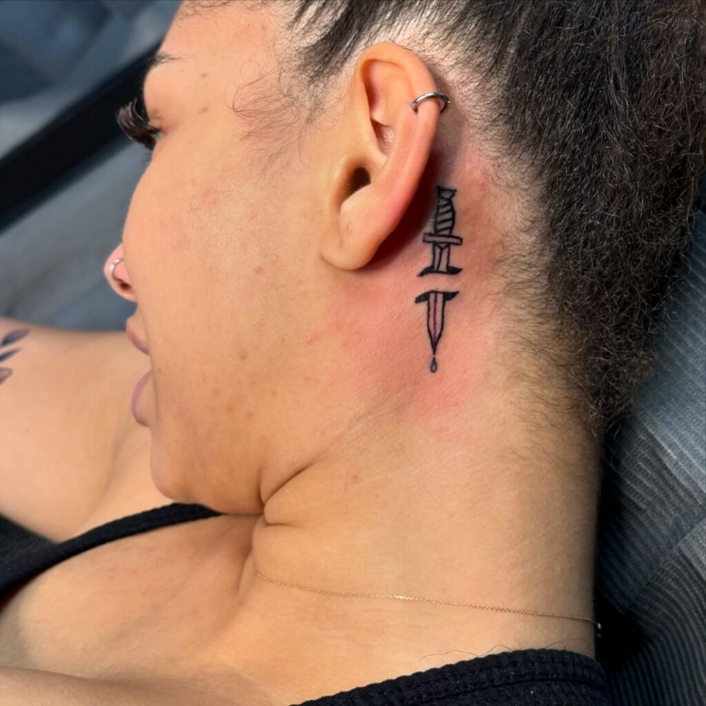 Bee Behind-the-Ear Tattoo Tattoo Design