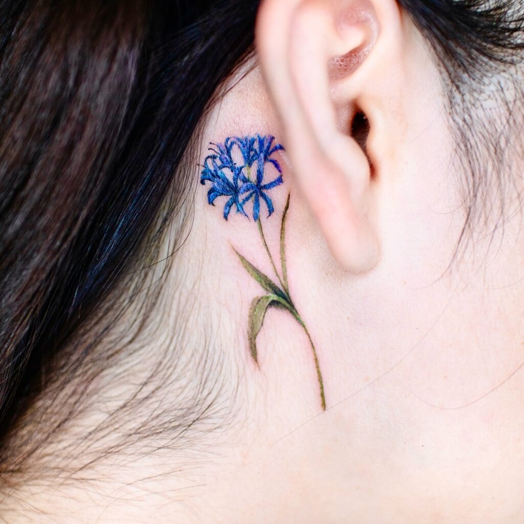 Flowers Behind the Ear Tattoo Ideas Tattoo Design