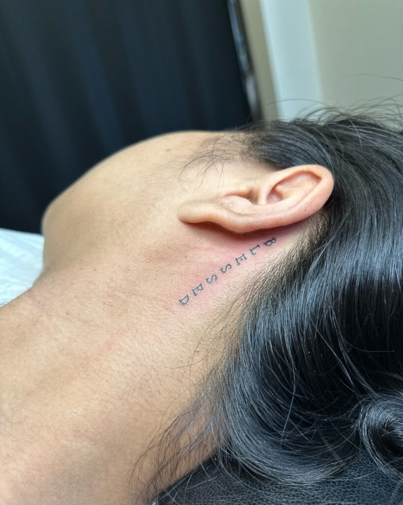 "Godspeed" Behind-the-Ear Tattoo Tattoo Design