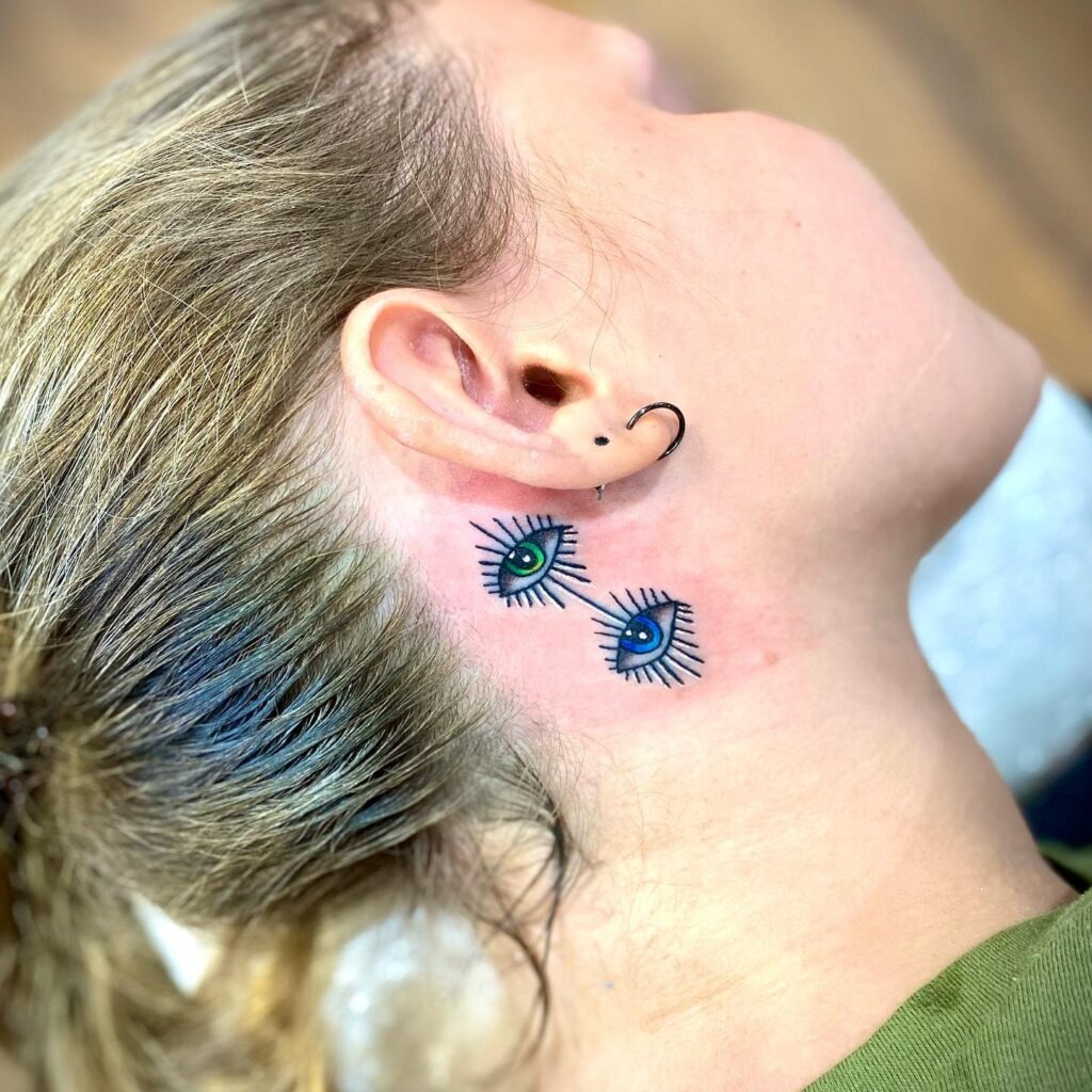 Hummingbird Behind-the-Ear Tattoo Tattoo Design