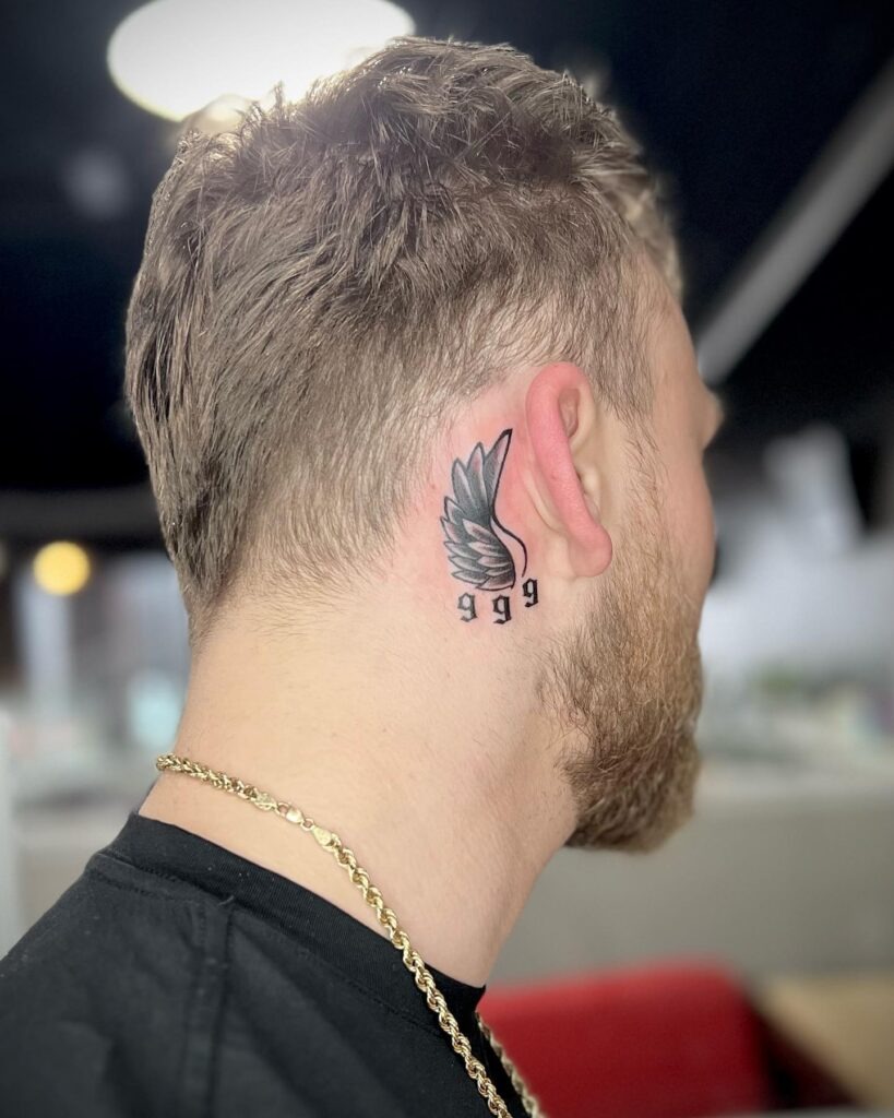 Minimalist Bow and Arrow Behind the Ear Tattoo Tattoo Design