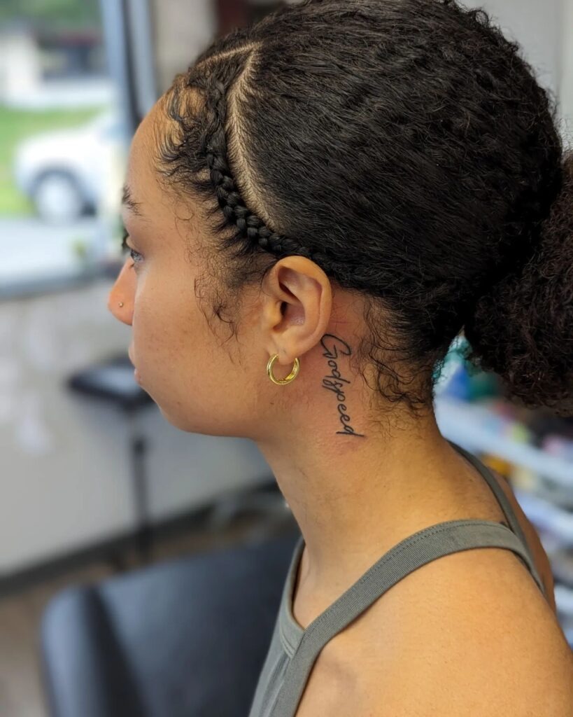 Mute Symbol Behind the Ear Tattoo Tattoo Design