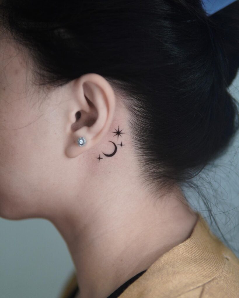 Paper Airplane Behind-the-Ear Tattoo Tattoo Design
