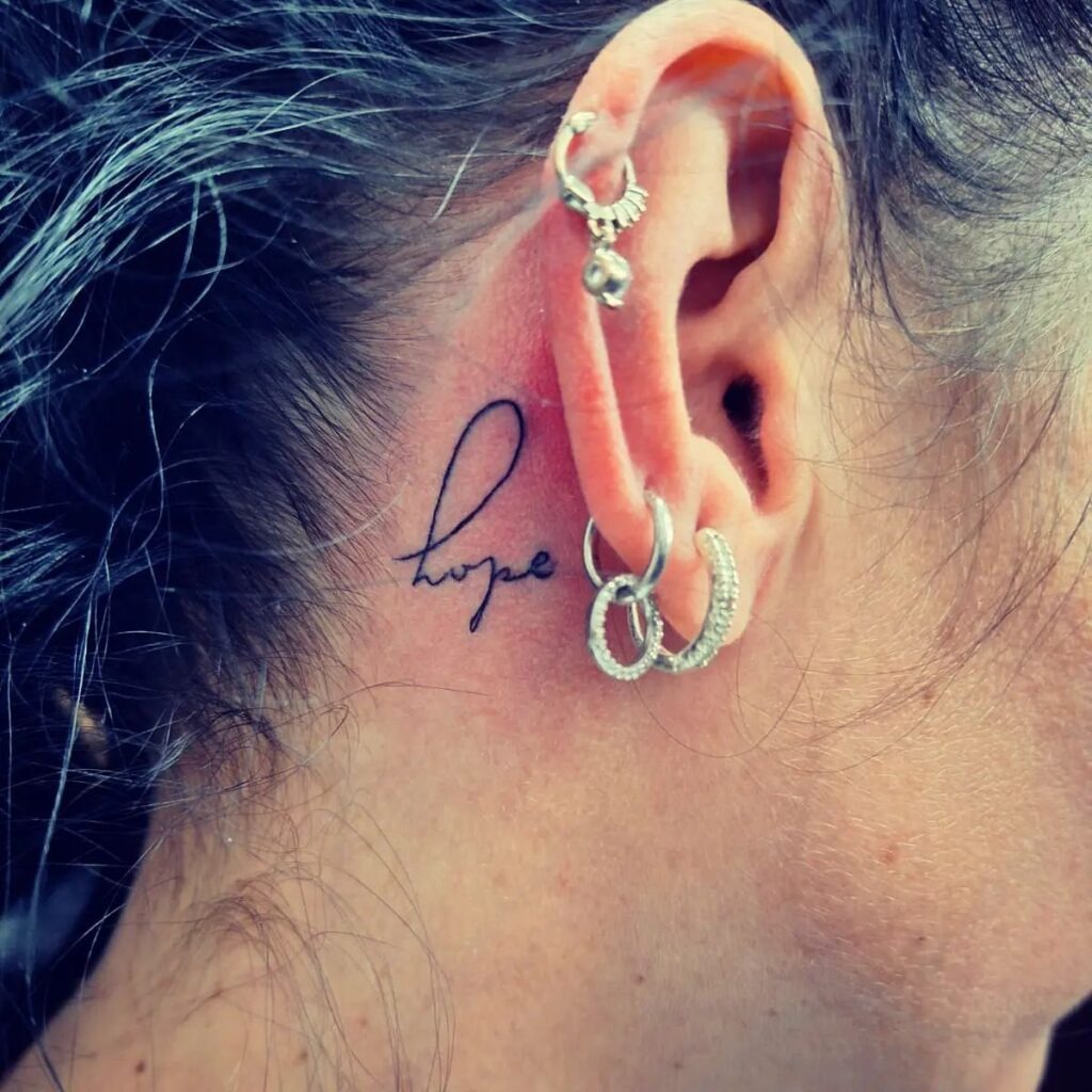 "Resilience" Behind-the-Ear Tattoo Tattoo Design