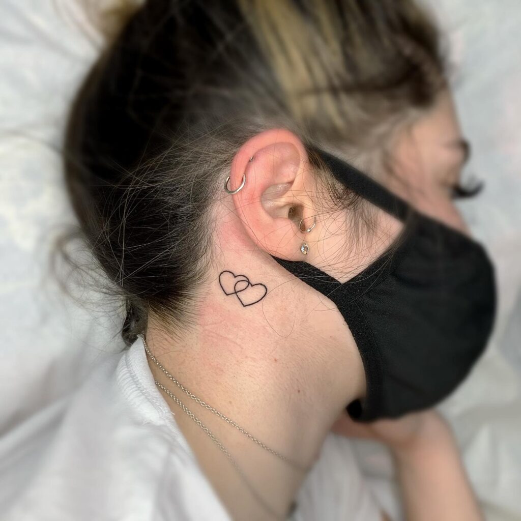 Wing and 999 Behind the Ear Tattoo Tattoo Design