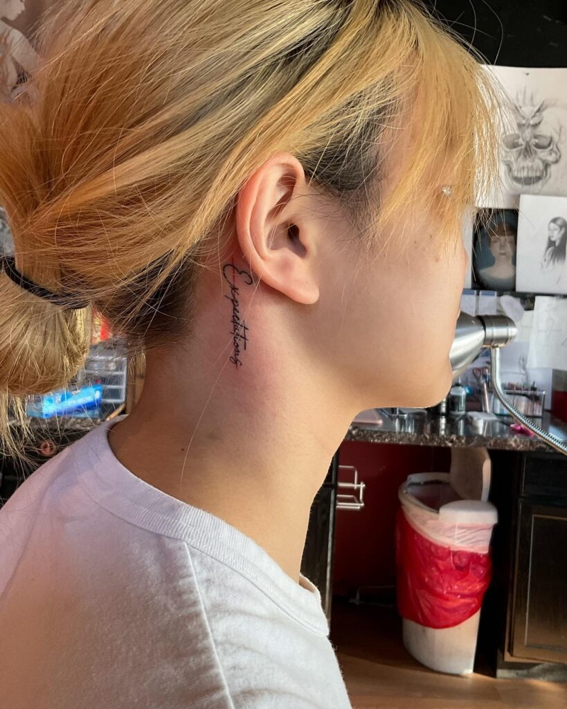 Words Behind the Ear Tattoo Ideas Tattoo Design
