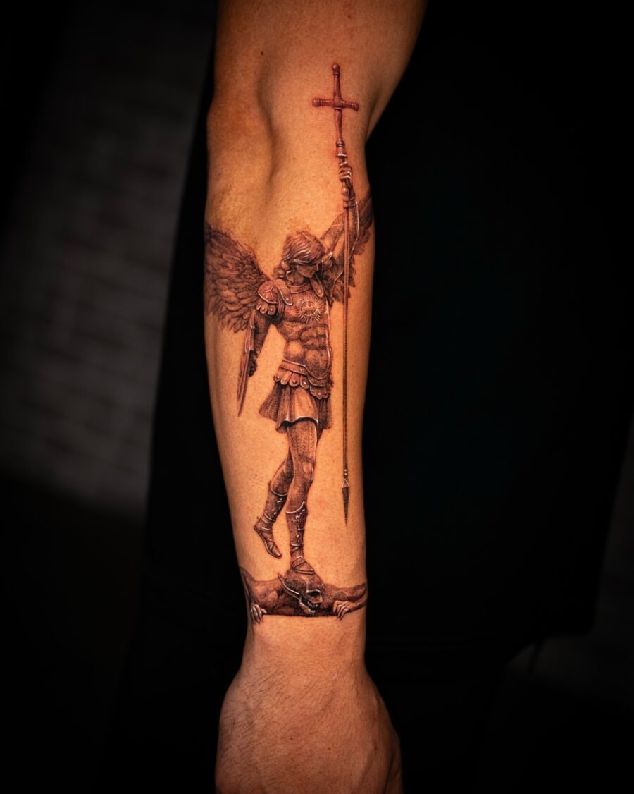 Detailed Jesus motif conveying divine presence Tattoo Design